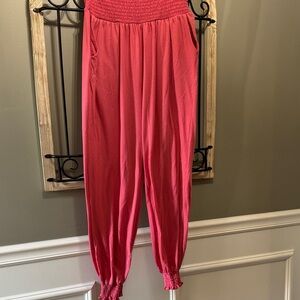 Zenana Outfitters Red Smocked Joggers XL
